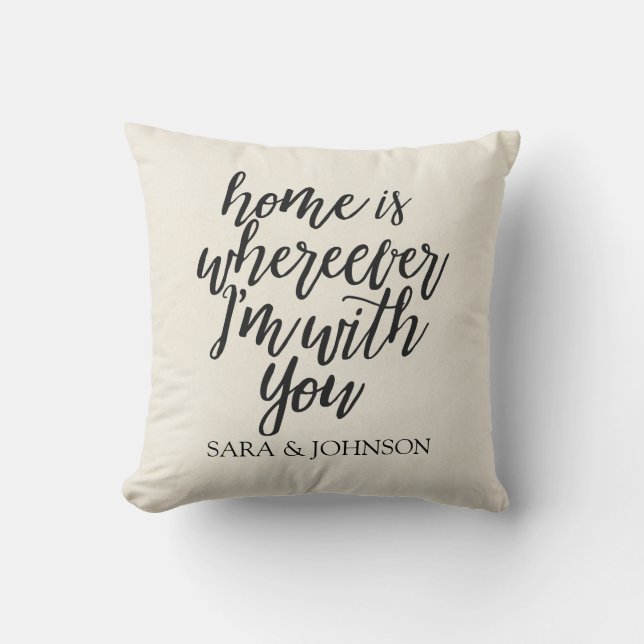 HOME IS WHEREEVER I'M WITH YOU PERSONALIZED THROW PILLOW (Front)