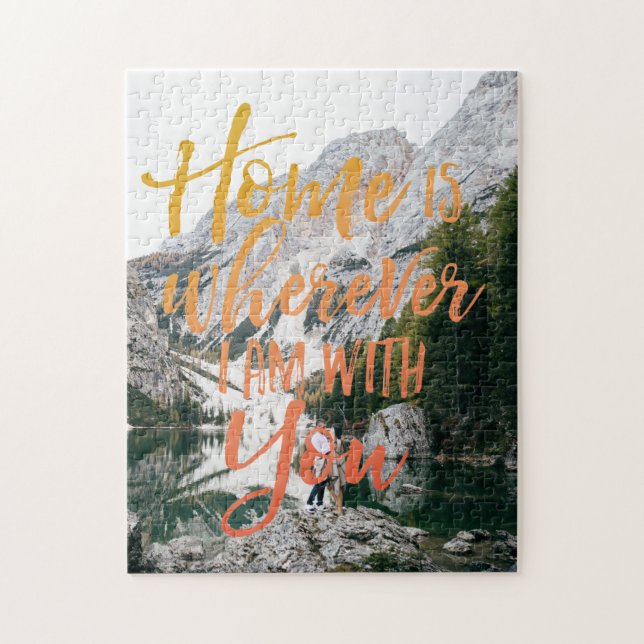 Home is Wherever I'm With You | Personalized Photo Jigsaw Puzzle (Vertical)