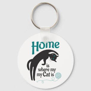 Home is whers my cat is keychain