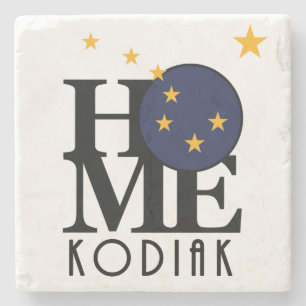 HOME Kodiak Alaska Stone Coaster