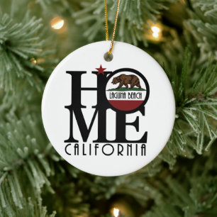 HOME Laguna Beach California Ceramic Ornament