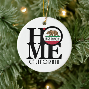 HOME Lake Tahoe California Ceramic Ornament
