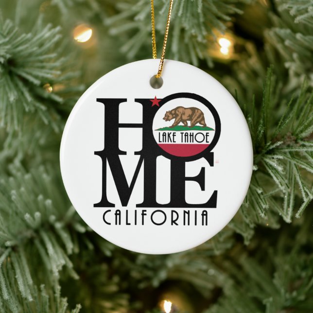 HOME Lake Tahoe California Ceramic Ornament (Tree)