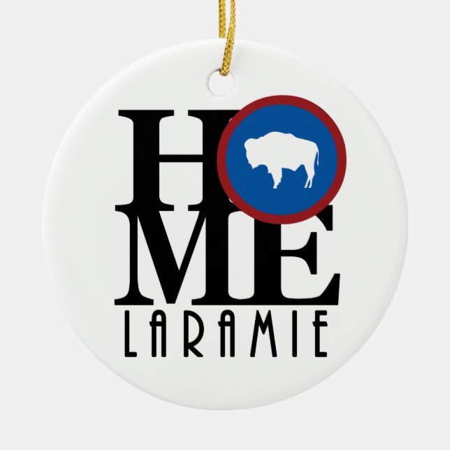 HOME Laramie Wyoming Ceramic Ornament (Front)