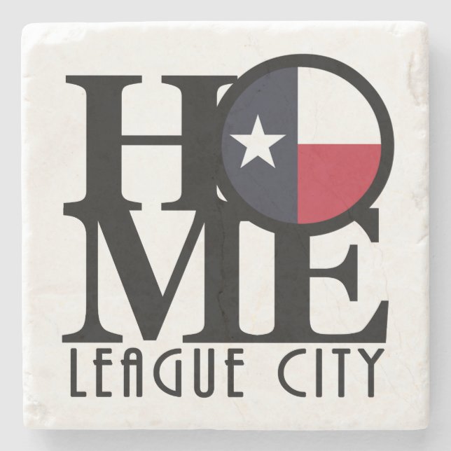 HOME League City Stone Coaster (Front)