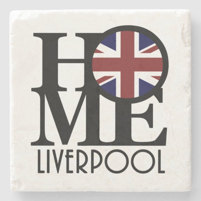 HOME Liverpool (UK Flag) Stone Coaster (Front)
