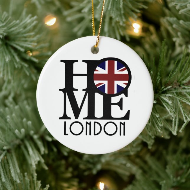 HOME London (UK flag) Ceramic Ornament (Tree)