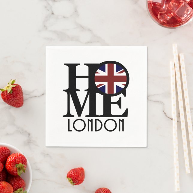 HOME London (UK flag)  Napkin (Insitu)