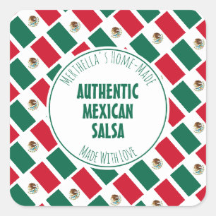 Home Made AUTHENTIC MEXICAN SALSA Square Sticker