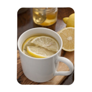home made cold and flu remedy; lemons and honey magnet