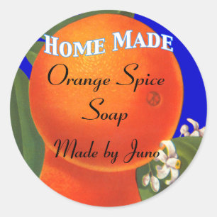 Home Made Custom Orange Soap or Canning Stickers