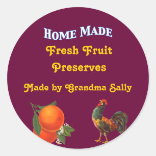 Home Made Custom Rooster and Orange Stickers