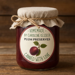 Home Made Plum Preserves Canning Label Sheet
