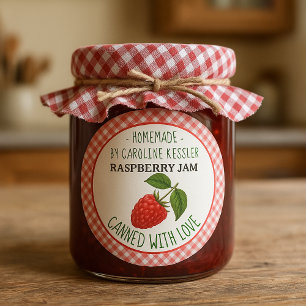 Home Made Raspberry Jam Canning Label Sheet
