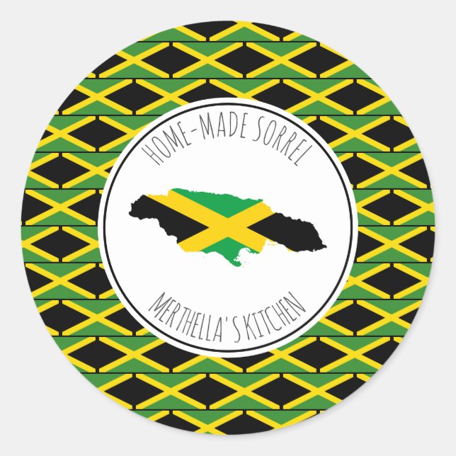 HOME-MADE SORREL Jamaica Flag Classic Round Sticker (Front)