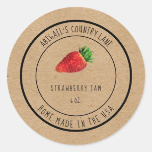 Home Made Strawberry Jam  Classic Round Sticker