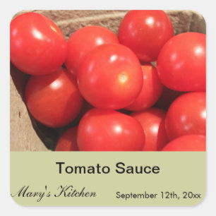 Home made tomato sauce bottle labels
