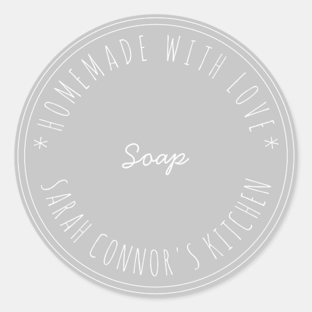 Home made with love Soap Kraft Spa Classic Round Sticker (Front)