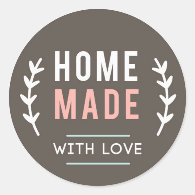 Home Made  with Love Sticker (Front)