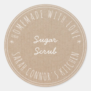 Home made with love Sugar Scrub Kraft Spa Classic Round Sticker