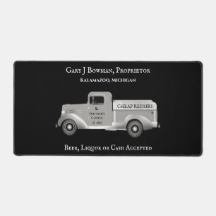 Home Mechanic Garage Truck with Cheap Repairs Desk Mat