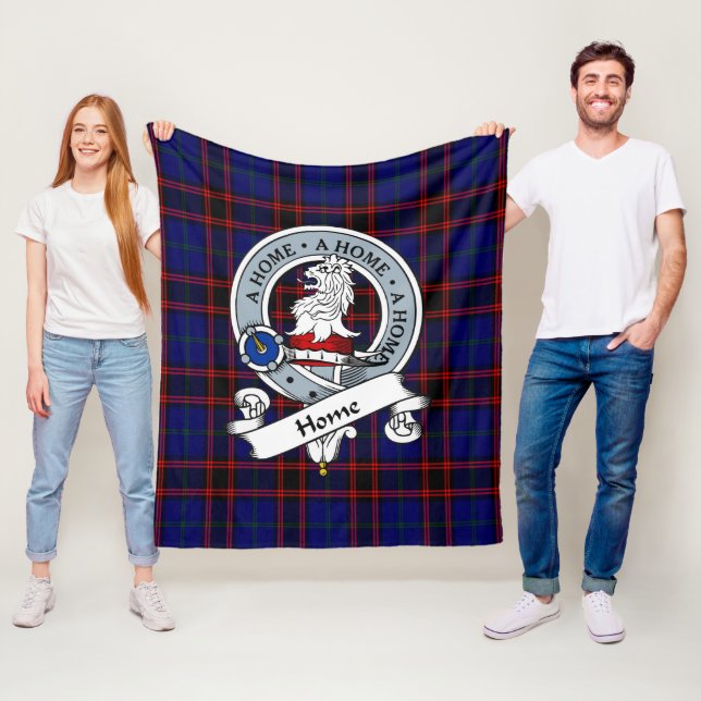 Home Modern Badge Tartan Plaid Fleece Blanket (In Situ)