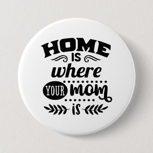 Home Mom 3 Inch Round Button (Front)