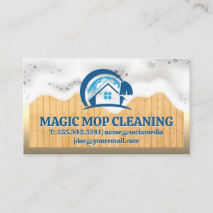 Home Mop Logo   Soap Suds   Cleaner Business Card