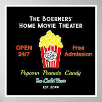 Home Movie Theatre Open 24/7 Popcorn Cold Beer