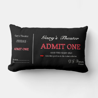 Home Movie Theatre TV Room Ticket Lumbar Pillow