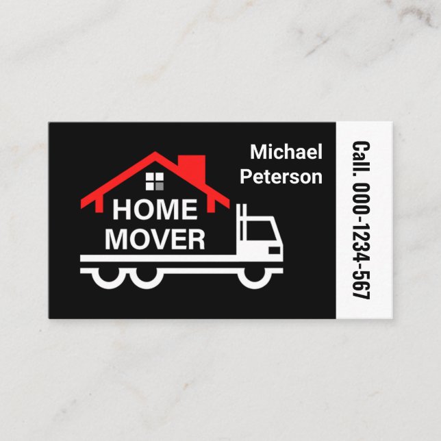 Home Moving Transport Trucker Business Card (Front)