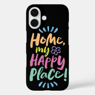 HOME my Happy Place!  Cozy Home Body - Neon iPhone 16 Case