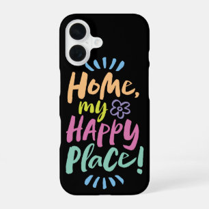 HOME my Happy Place!  Cozy Home Body - Neon iPhone 16 Case