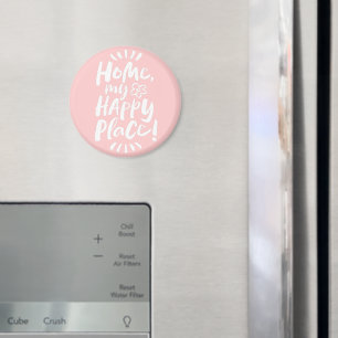 HOME my Happy Place! Cozy Homebody Girly Pink Magnet