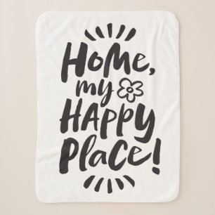HOME my Happy Place!  Homebody - Lettering Sherpa Blanket