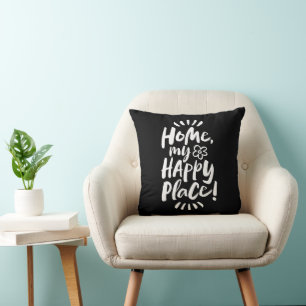 HOME my Happy Place! Shelter in Place Fashionable Throw Pillow