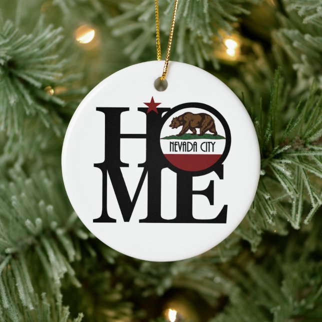 HOME Nevada City California  Ceramic Ornament (Tree)