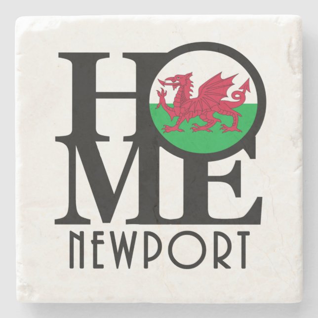 HOME Newport Wales Stone Coaster (Front)