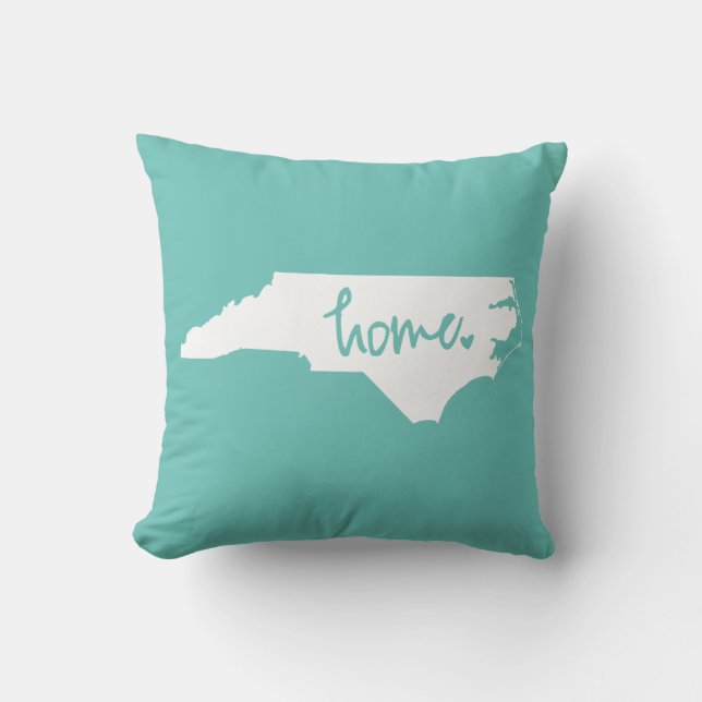Home North Carolina Custom Colour Throw Pillow (Front)