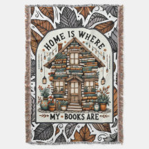 Home of Books Blanket | Cozy Bookworm Throw | Cott