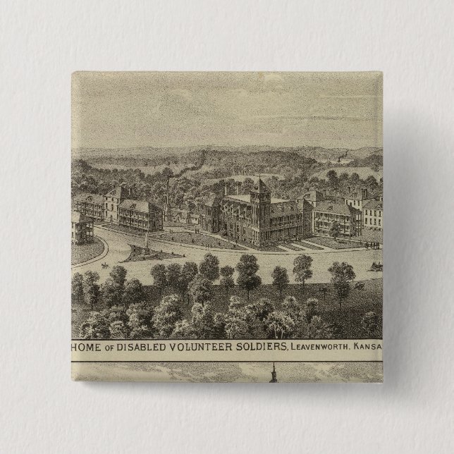 Home of Disabled Volunteer Soldiers 2 Inch Square Button (Front)