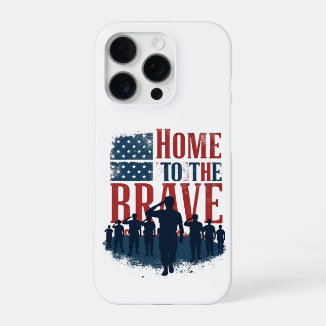 Home of the Brave Salute Tee iPhone Case (Back)