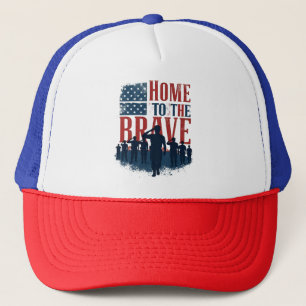 Home of the Brave Salute Tee Trucker Hat