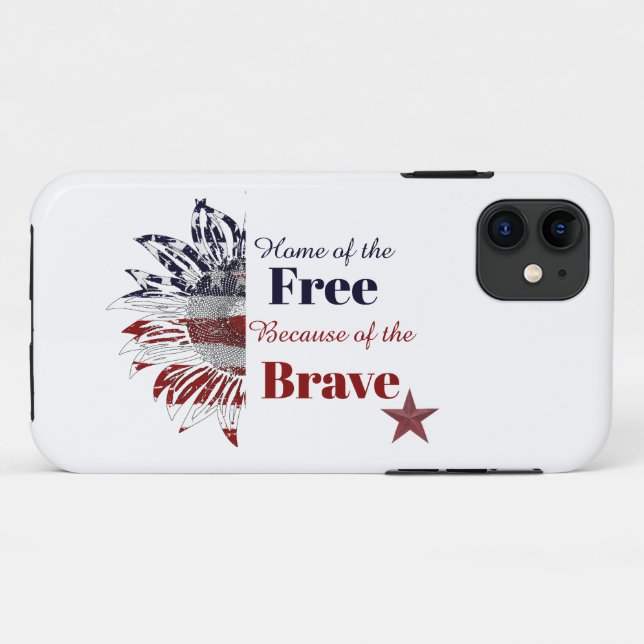 Home of the free because of the brave,   Case-Mate iPhone case (Back (Horizontal))