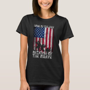 Home Of The Free Because Of The Brave Distress Ame T-Shirt