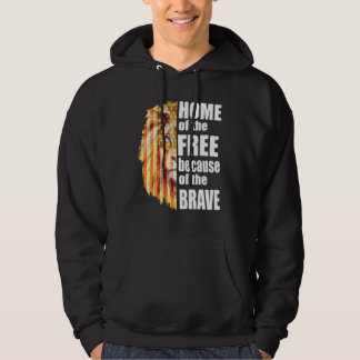 Home Of The Free Because Of The Brave Patriotic Li Hoodie