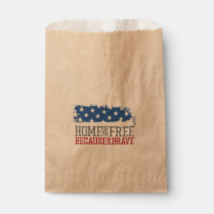 Home of the free because of the brave USA Flag Favour Bag