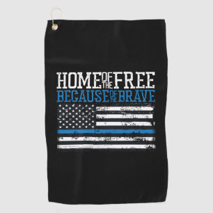 Home of the free because of the brave USA Flag Golf Towel
