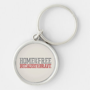 Home of the free because of the brave USA Flag Keychain