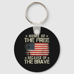 Home Of The Free Because Of The Brave Usa Flag Keychain